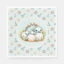 Baby Shower Napkin Dinosaur Dino Mite Table