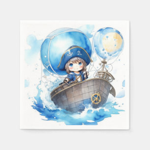 Serviette En Papier Baby shower Nautical Adventure Boy