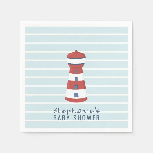 Serviette En Papier Baby shower Nautical Baby Boy (Devant)