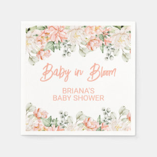 Serviette En Papier Baby shower neutre beige ivoire Pêcher