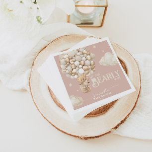 Serviette En Papier Baby shower neutre d'attente de l'ours en peluche