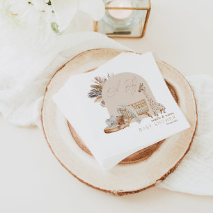 Serviette En Papier Baby shower neutre en laiton Boho Pampas
