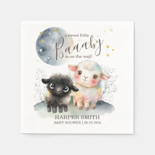 Serviette En Papier Baby shower neutre entre les sexes de l'agneau