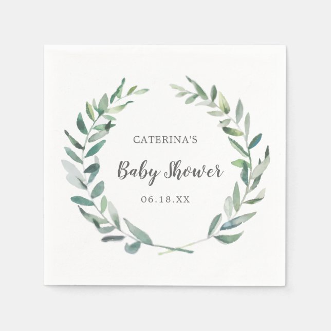 Serviette En Papier Baby shower neutre pour les femmes Couronne de ver (Devant)