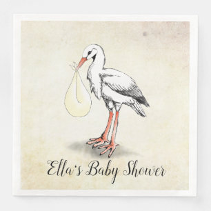 Serviette En Papier Baby shower Neutre Sexe Stork serviettes