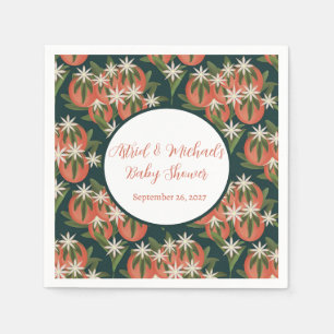 Serviette En Papier Baby shower neutre vert de Little Cutie Clementine