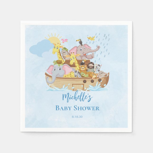 Serviette En Papier Baby shower Noahs (Devant)