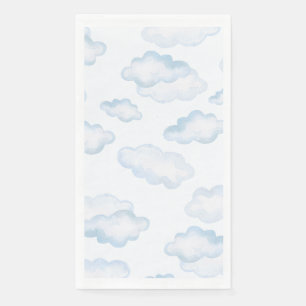 Serviette En Papier Baby shower nuage bleu aquarelle