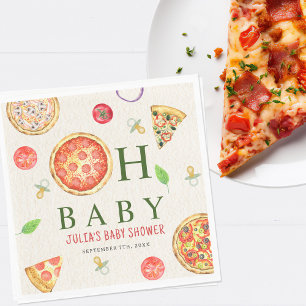 Serviette En Papier Baby shower Oh Baby Pizza + Pacificateurs