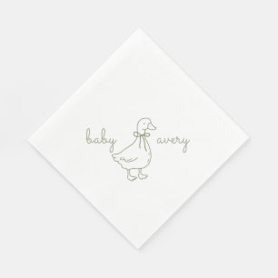 Serviette En Papier Baby Shower Oie Folle Personnalisé Baby Shower