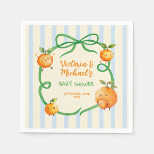 Serviette En Papier Baby shower orange de Little Cutie