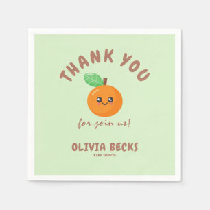 Serviette En Papier Baby shower orange de Little Cutie