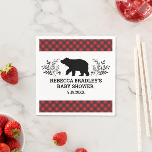 Serviette En Papier Baby shower Ours de bûcheron Napkin