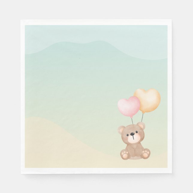 Serviette En Papier Baby shower Ours En Teddy (Devant)