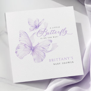 Serviette En Papier Baby shower papillon délicé violet