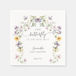 Serviette En Papier Baby shower papillon Fleur sauvage