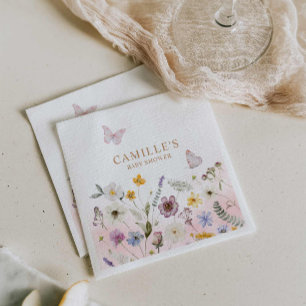 Serviette En Papier Baby shower papillon Garden Girl