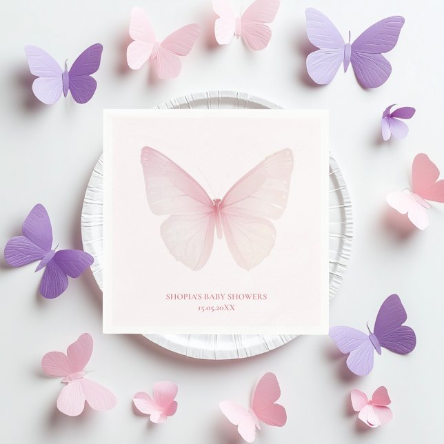 Serviette En Papier "Baby shower papillon serviettes" (Créateur téléchargé)