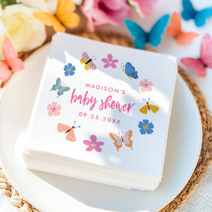 Serviette En Papier Baby Shower Papillons Mignons