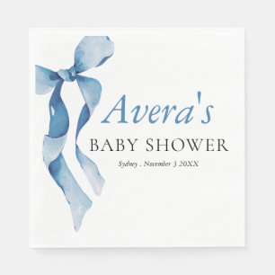 Serviette En Papier Baby shower Pastel Blue Bow
