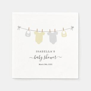 Serviette En Papier Baby shower personnalisé jumeaux Hommes Neutres
