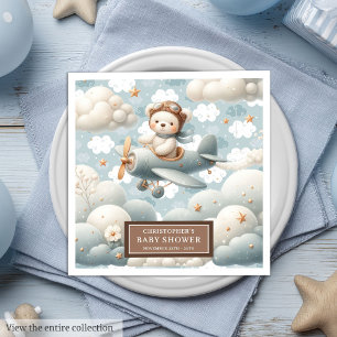 Serviette En Papier Baby shower personnalisé serviettes Teddy Bear Pil