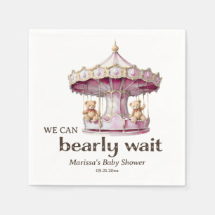 Serviette En Papier Baby shower personnalisé Teddy Bear Twin Girls