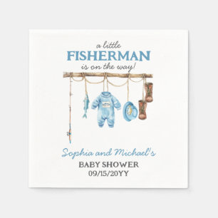 Serviette En Papier Baby Shower Petit Pêcheur Bleu