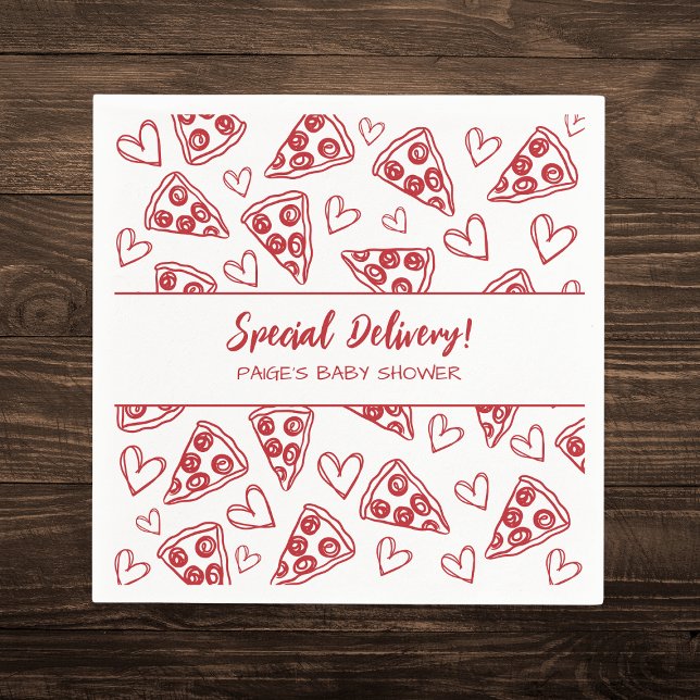 Serviette En Papier Baby shower Pizza Party Livraison spéciale italien (Créateur téléchargé)