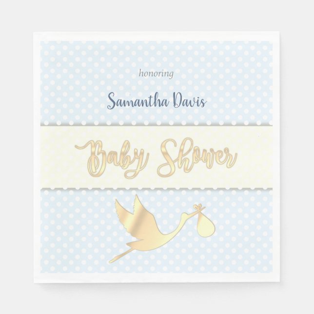 Serviette En Papier Baby shower pour bébé en Bouche d'or (Devant)