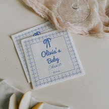 Baby Shower pour Garçon avec Ruban Gingham Bleu De
