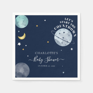Serviette En Papier Baby shower pour garçons de l'espace extra-atmosph