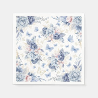 Baby shower pour garçons Gold & Blue Butterfly