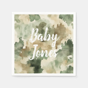 Serviette En Papier Baby Shower pour Petit Garçon Caméléon Chasseur de