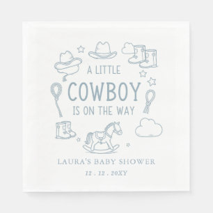 Serviette En Papier Baby-Shower pour Petit Garçon Cow-Boy