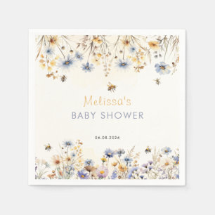 Serviette En Papier Baby Shower Printemps Fleur Sauvage