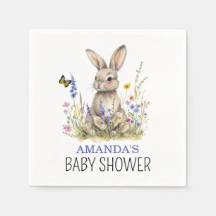 Serviette En Papier Baby Shower Quelques fleurs sauvages de lapin