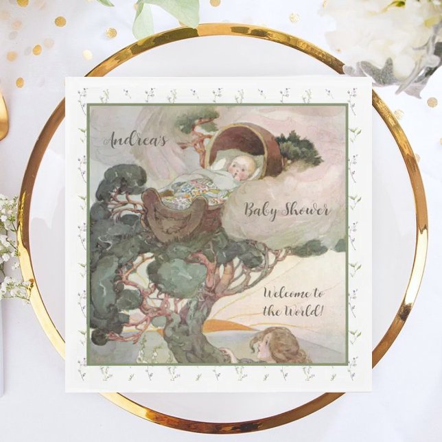 Serviette En Papier Baby shower Rock A Bye Baby Nursery Rhyme (Créateur téléchargé)