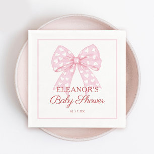 Serviette En Papier Baby shower rose Bow