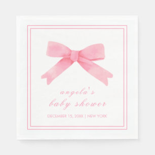 Serviette En Papier Baby shower Rose Cute Bow Girl