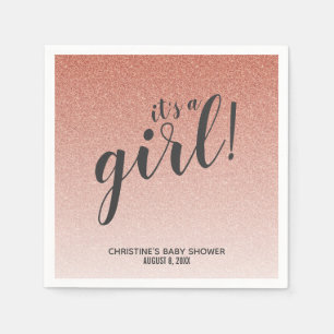 Serviette En Papier Baby shower rose de fille d'Ombre de parties