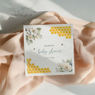 Serviette En Papier Baby shower Rose de fleur de hanche Bee Honey