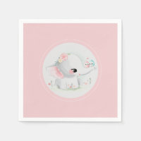 Baby shower rose Eléphant mignon