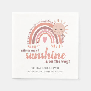 Serviette En Papier Baby shower rose minimaliste Boho rustique