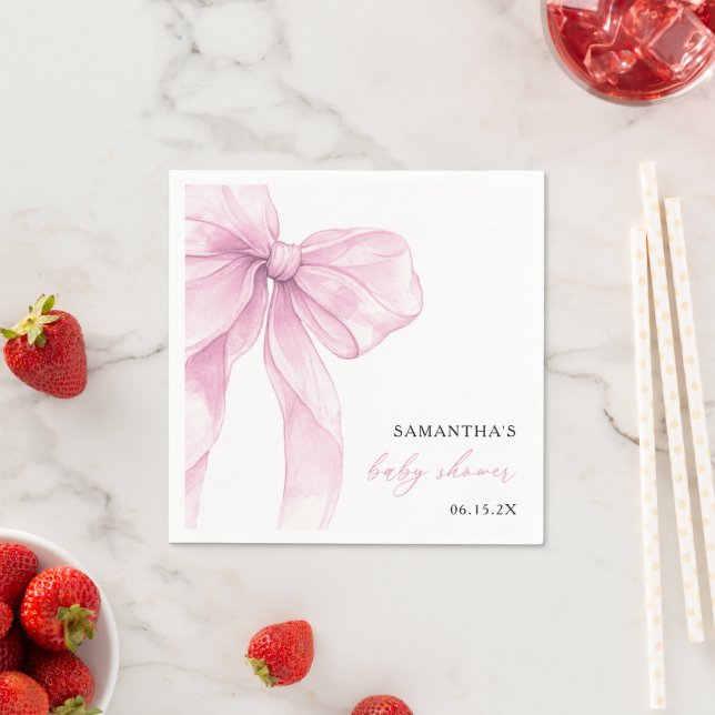 Serviette En Papier Baby Shower Rose Moderne (En situation)