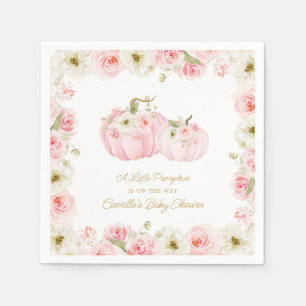 Serviette En Papier Baby shower rose petit Citrouille