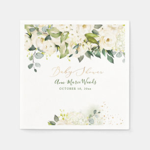 Serviette En Papier Baby shower Rose PixDezines Watercolor Alabaster