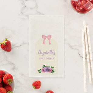 Serviette En Papier Baby shower rose Rose