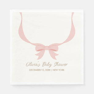 Serviette En Papier Baby shower Rose Vintage Bow Girl