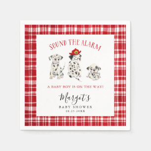 Serviette En Papier Baby shower rouge pompier